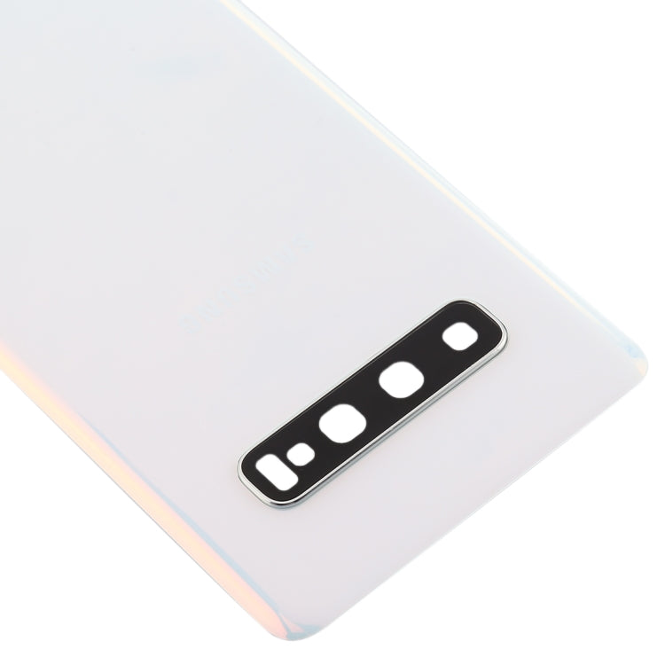 For Galaxy S10 Battery Back Cover with Camera Lens (White) - Back Cover by buy2fix | Online Shopping UK | buy2fix
