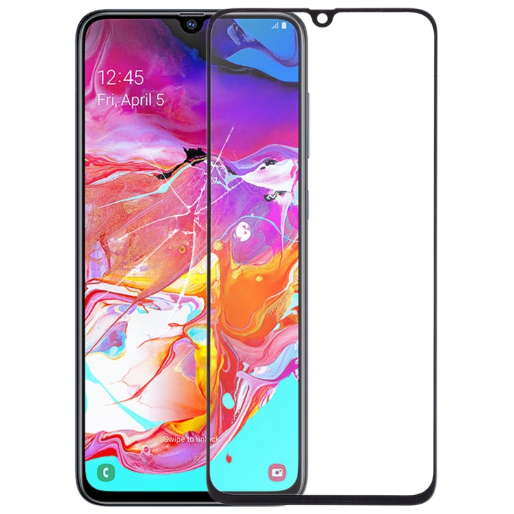 For Galaxy A70 Front Screen Outer Glass Lens (Black) - Outer Glass Lens by buy2fix | Online Shopping UK | buy2fix