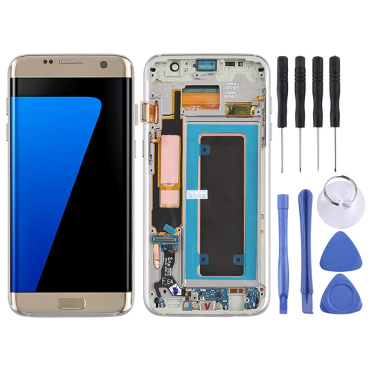 Original Super AMOLED Material LCD Screen and Digitizer Full Assembly(with Frame / Charging Port Flex Cable / Power Button Flex Cable / Volume Button Flex Cable) for Galaxy S7 Edge / G935F / G935FD(Gold) - LCD Screen by buy2fix | Online Shopping UK | buy2fix