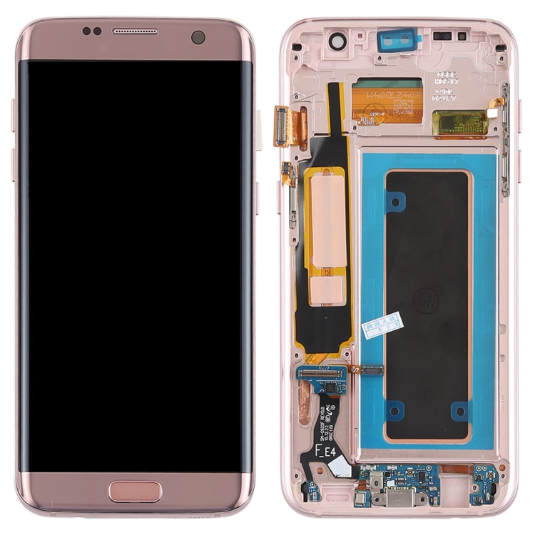 Original Super AMOLED Material LCD Screen and Digitizer Full Assembly(with Frame / Charging Port Flex Cable / Power Button Flex Cable / Volume Button Flex Cable) for Galaxy S7 Edge / G935F / G935FD(Rose Gold) - LCD Screen by buy2fix | Online Shopping UK | buy2fix