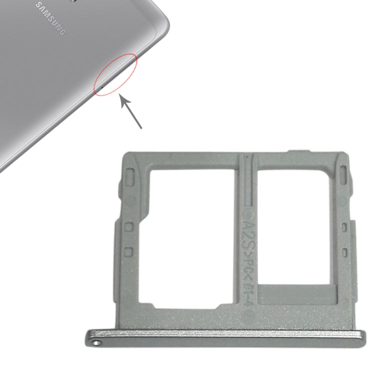 For Galaxy Tab A 8.0 / T380 / T385 SIM Card Tray +  Micro SD Card Tray (Grey) - Card Tray by buy2fix | Online Shopping UK | buy2fix