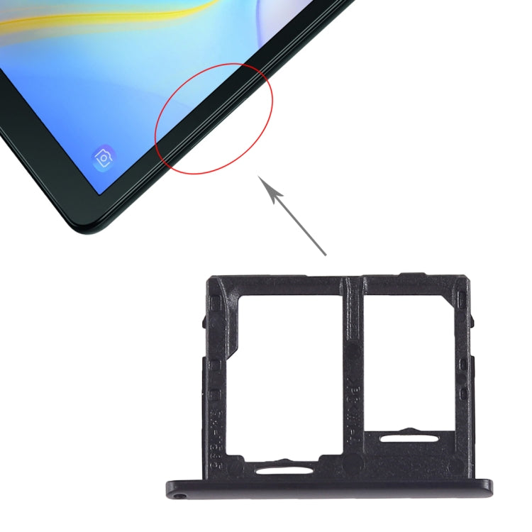 For Galaxy Tab A 10.5 inch T595 4G SIM Card Tray + Micro SD Card Tray (Black) - Card Tray by buy2fix | Online Shopping UK | buy2fix