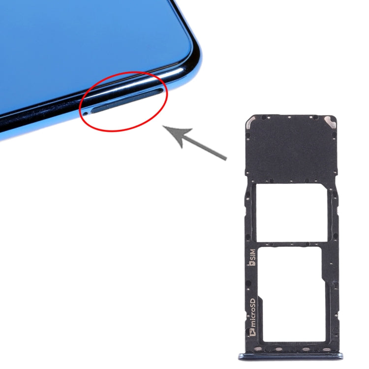 For Galaxy A7 (2018) / A750F SIM Card Tray + Micro SD Card Tray (Black) - Card Tray by buy2fix | Online Shopping UK | buy2fix