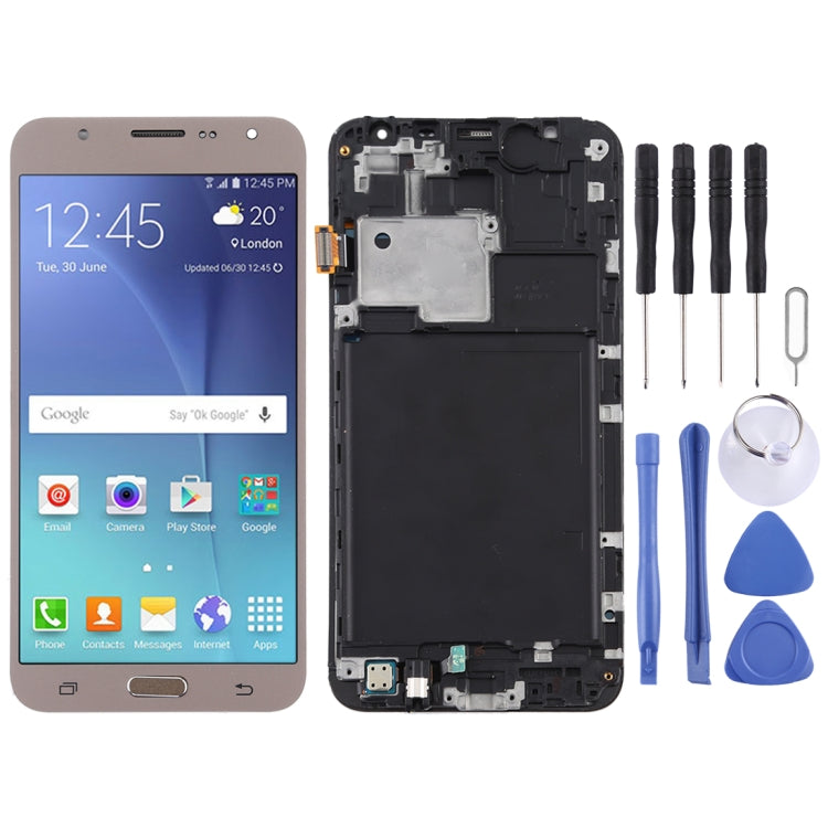 TFT LCD Screen for Galaxy J7 (2015) / J700F Digitizer Full Assembly with Frame (Gold) - LCD Screen by buy2fix | Online Shopping UK | buy2fix