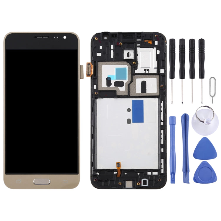 TFT LCD Screen for Galaxy J3 (2016) / J320F Digitizer Full Assembly with Frame (Gold) - LCD Screen by buy2fix | Online Shopping UK | buy2fix