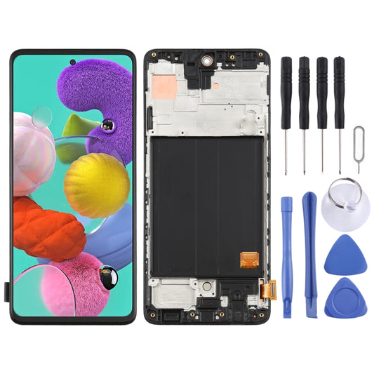 Original Super AMOLED LCD Screen for Galaxy A51 4G Digitizer Full Assembly with Frame (Black) - LCD Screen by buy2fix | Online Shopping UK | buy2fix