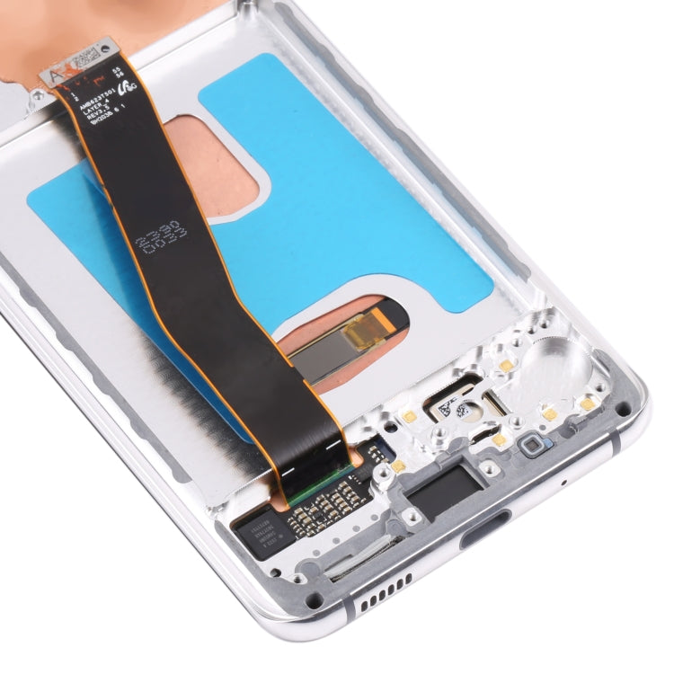 Original Dynamic AMOLED Material LCD Screen and Digitizer Full Assembly with Frame for Samsung Galaxy S20 4G SM-G980(Silver) - LCD Screen by buy2fix | Online Shopping UK | buy2fix