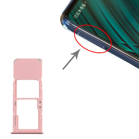 For Samsung Galaxy A51 SIM Card Tray + Micro SD Card Tray (Pink) - Card Tray by buy2fix | Online Shopping UK | buy2fix