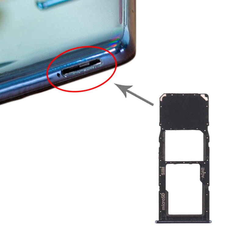 For Samsung Galaxy A71 / A715 SIM Card Tray + Micro SD Card Tray (Black) - Card Tray by buy2fix | Online Shopping UK | buy2fix