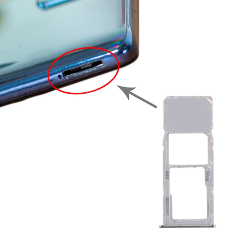 For Samsung Galaxy A71 / A715 SIM Card Tray + Micro SD Card Tray (Silver) - Card Tray by buy2fix | Online Shopping UK | buy2fix