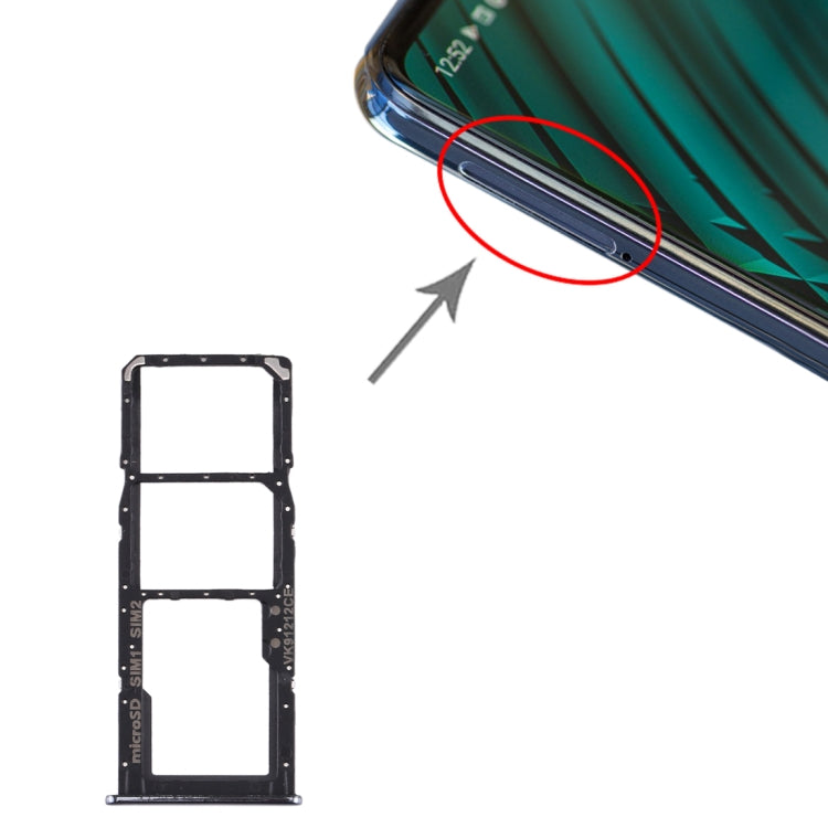 For Samsung Galaxy A51 / A515 SIM Card Tray + SIM Card Tray + Micro SD Card Tray (Black) - Card Tray by buy2fix | Online Shopping UK | buy2fix