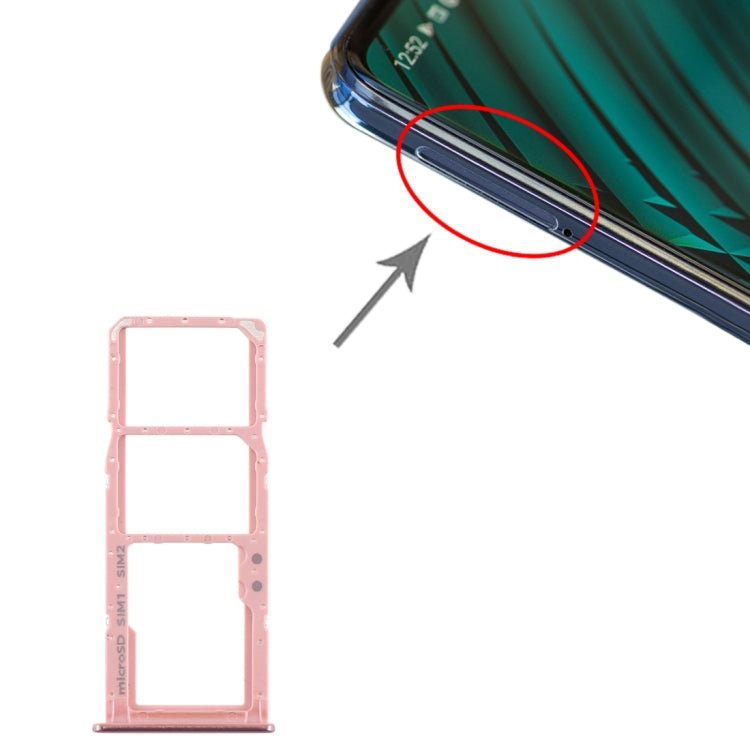 For Samsung Galaxy A51 / A515 SIM Card Tray + SIM Card Tray + Micro SD Card Tray (Pink) - Card Tray by buy2fix | Online Shopping UK | buy2fix