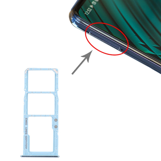 For Samsung Galaxy A51 / A515 SIM Card Tray + SIM Card Tray + Micro SD Card Tray (Blue) - Card Tray by buy2fix | Online Shopping UK | buy2fix