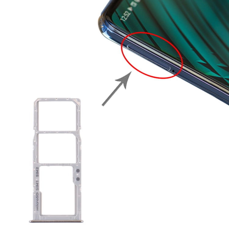 For Samsung Galaxy A51 / A515 SIM Card Tray + SIM Card Tray + Micro SD Card Tray (Silver) - Card Tray by buy2fix | Online Shopping UK | buy2fix