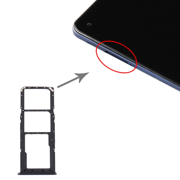 For Samsung Galaxy A21s SIM Card Tray + SIM Card Tray + Micro SD Card Tray (Black) - Card Tray by buy2fix | Online Shopping UK | buy2fix