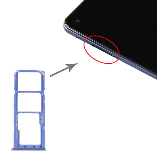 For Samsung Galaxy A21s SIM Card Tray + SIM Card Tray + Micro SD Card Tray (Blue) - Card Tray by buy2fix | Online Shopping UK | buy2fix