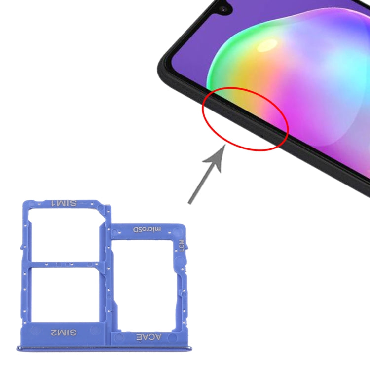 For Samsung Galaxy A315 / A31 SIM Card Tray + SIM Card Tray + Micro SD Card Tray (Blue) - Card Tray by buy2fix | Online Shopping UK | buy2fix