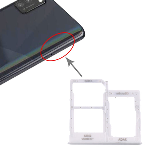 For Samsung Galaxy A41 / A415 SIM Card Tray + SIM Card Tray + Micro SD Card Tray (White) - Card Tray by buy2fix | Online Shopping UK | buy2fix