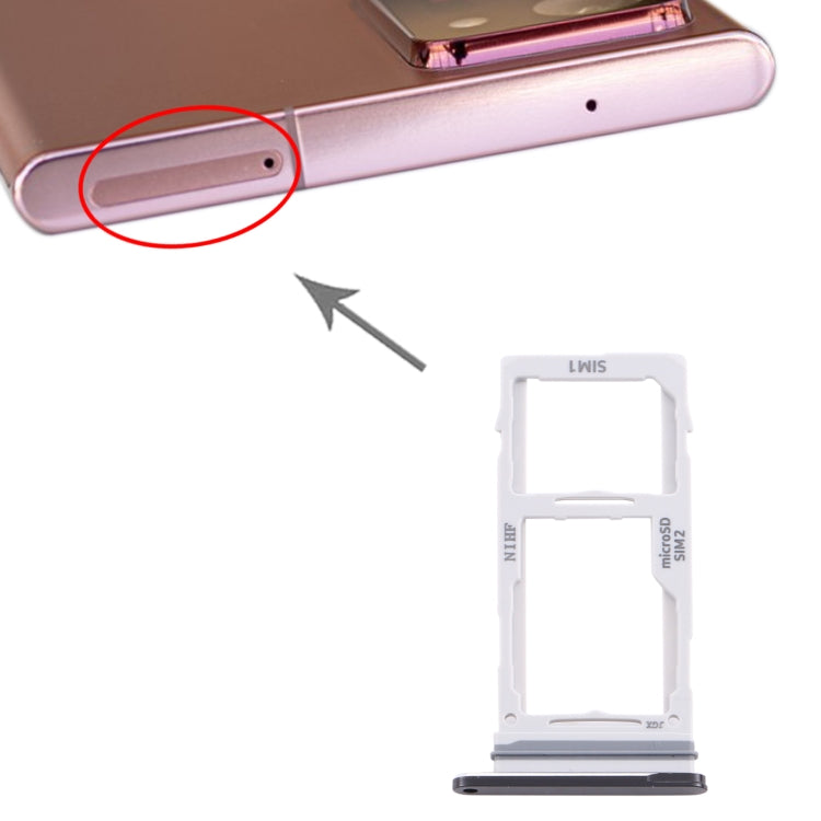 For Samsung Galaxy Note20 Ultra SIM Card Tray + SIM Card Tray / Micro SD Card Tray (Black) - Card Tray by buy2fix | Online Shopping UK | buy2fix