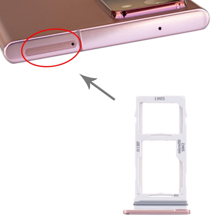 For Samsung Galaxy Note20 Ultra SIM Card Tray + SIM Card Tray / Micro SD Card Tray (Gold) - Card Tray by buy2fix | Online Shopping UK | buy2fix