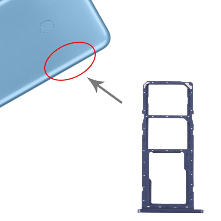 For Samsung Galaxy A11 SM-A115 SIM Card Tray + SIM Card Tray + Micro SD Card Tray (Blue) - Card Tray by buy2fix | Online Shopping UK | buy2fix