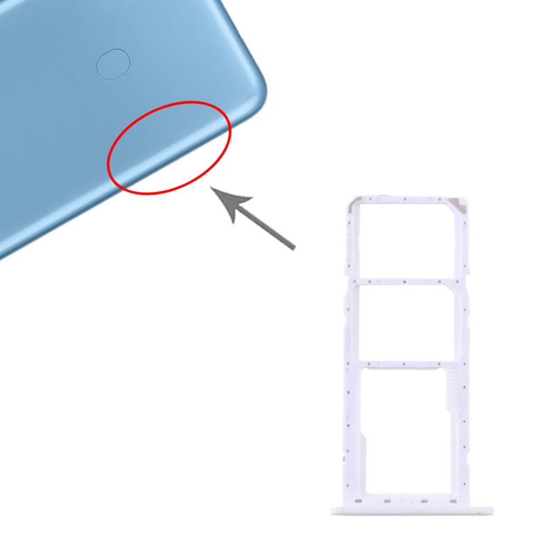 For Samsung Galaxy A11 SM-A115 SIM Card Tray + SIM Card Tray + Micro SD Card Tray (White) - Card Tray by buy2fix | Online Shopping UK | buy2fix