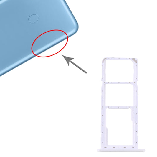 For Samsung Galaxy A11 SM-A115 SIM Card Tray + SIM Card Tray + Micro SD Card Tray (White) - Card Tray by buy2fix | Online Shopping UK | buy2fix