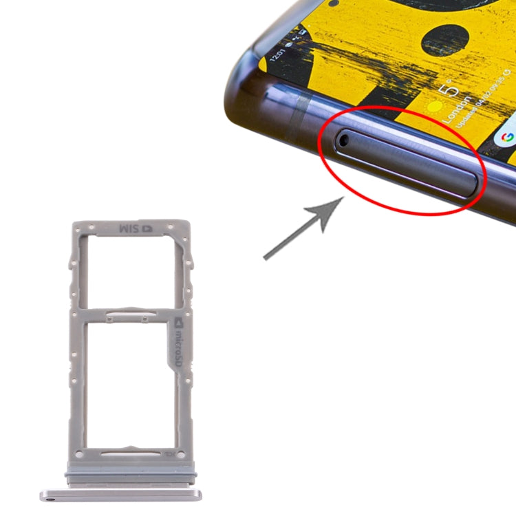 For Samsung Galaxy Note 10 Lite SM-N770 SIM Card Tray + Micro SD Card Tray (Silver) - Card Tray by buy2fix | Online Shopping UK | buy2fix