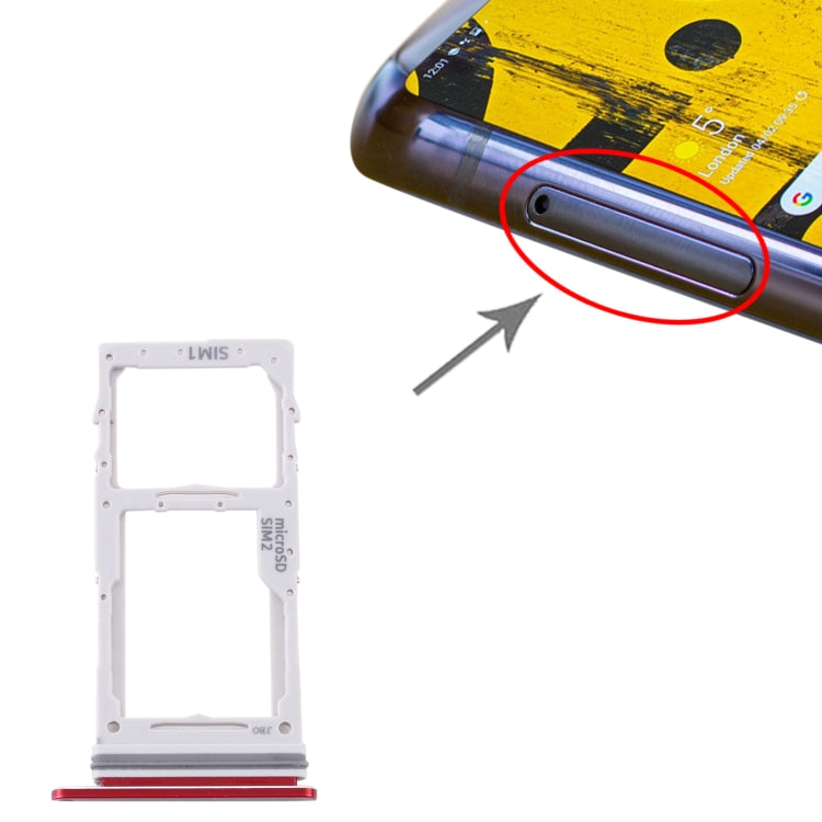 For Samsung Galaxy Note 10 Lite SM-N770 SIM Card Tray + SIM Card Tray / Micro SD Card Tray (Red) - Card Tray by buy2fix | Online Shopping UK | buy2fix
