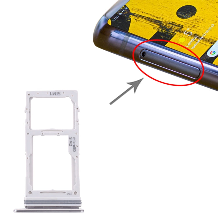 For Samsung Galaxy Note 10 Lite SM-N770 SIM Card Tray + SIM Card Tray / Micro SD Card Tray (Silver) - Card Tray by buy2fix | Online Shopping UK | buy2fix