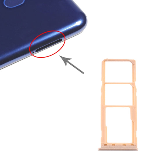 For Samsung Galaxy M10 SM-M105 SIM Card Tray + SIM Card Tray + Micro SD Card Tray (Gold) - Card Tray by buy2fix | Online Shopping UK | buy2fix