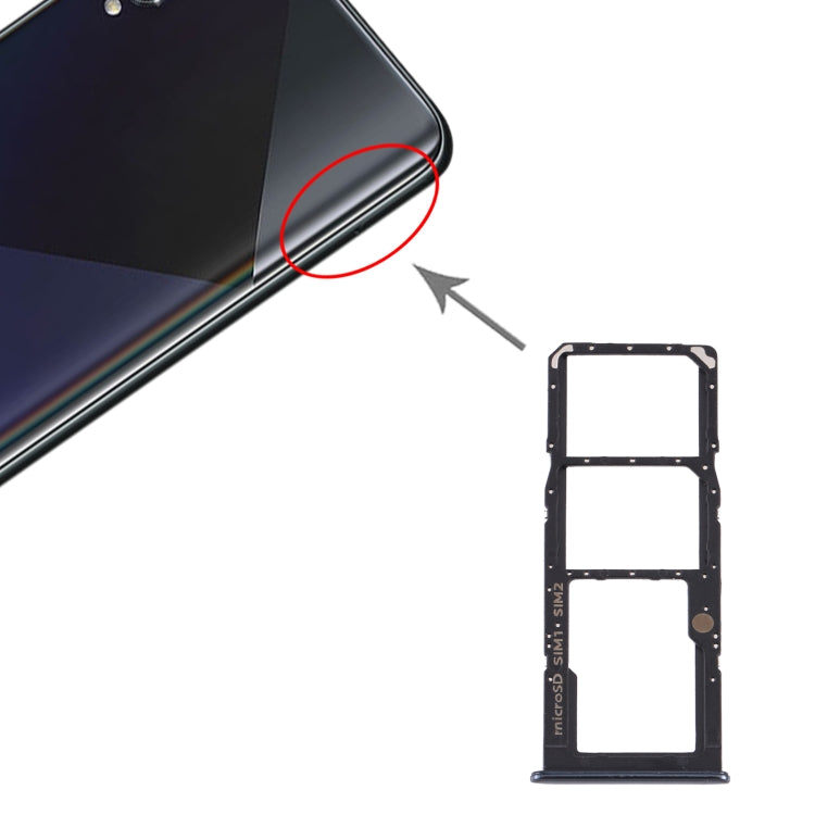 For Samsung Galaxy A50s SM-A507 SIM Card Tray + SIM Card Tray + Micro SD Card Tray (Black) - Card Tray by buy2fix | Online Shopping UK | buy2fix