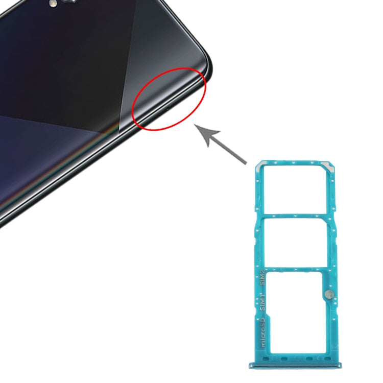 For Samsung Galaxy A50s SM-A507 SIM Card Tray + SIM Card Tray + Micro SD Card Tray (Green) - Card Tray by buy2fix | Online Shopping UK | buy2fix