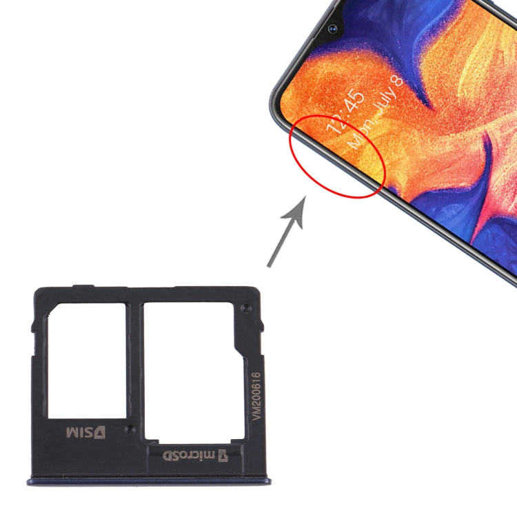 For Samsung Galaxy A10e SIM Card Tray + Micro SD Card Tray (Black) - Card Tray by buy2fix | Online Shopping UK | buy2fix