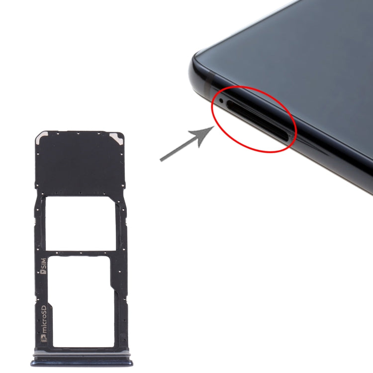 For Samsung Galaxy A9 (2018) SM-A920 SIM Card Tray + Micro SD Card Tray (Black) - Card Tray by buy2fix | Online Shopping UK | buy2fix