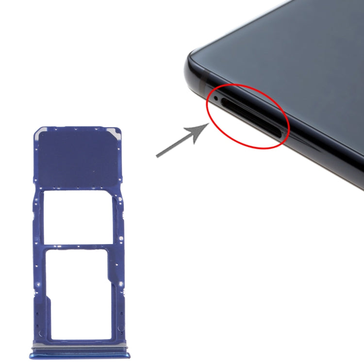 For Samsung Galaxy A9 (2018) SM-A920 SIM Card Tray + Micro SD Card Tray (Blue) - Card Tray by buy2fix | Online Shopping UK | buy2fix