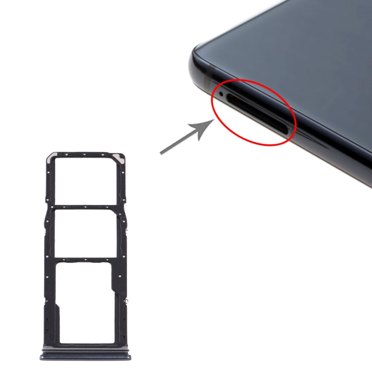 For Samsung Galaxy A9 (2018) SM-A920 SIM Card Tray + SIM Card Tray + Micro SD Card Tray (Black) - Card Tray by buy2fix | Online Shopping UK | buy2fix