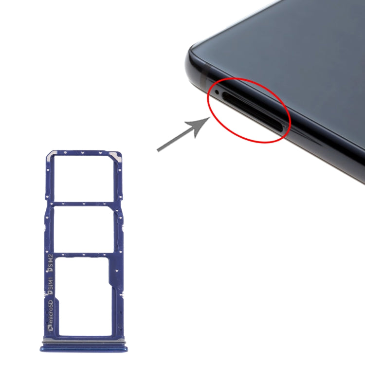 For Samsung Galaxy A9 (2018) SM-A920 SIM Card Tray + SIM Card Tray + Micro SD Card Tray (Blue) - Card Tray by buy2fix | Online Shopping UK | buy2fix