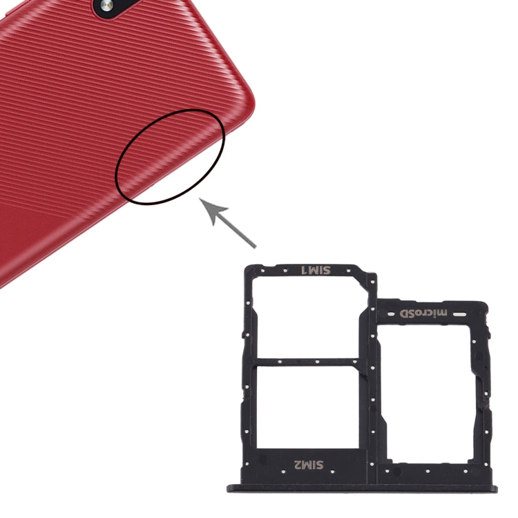 For Samsung Galaxy A01 Core SM-A013 SIM Card Tray + SIM Card Tray + Micro SD Card Tray (Black) - Card Tray by buy2fix | Online Shopping UK | buy2fix