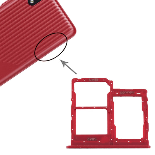 For Samsung Galaxy A01 Core SM-A013 SIM Card Tray + SIM Card Tray + Micro SD Card Tray (Red) - Card Tray by buy2fix | Online Shopping UK | buy2fix
