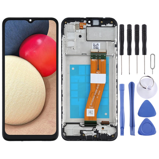 Original LCD Screen for Samsung Galaxy A02s SM-A025F(GE Version) Digitizer Full Assembly with Frame