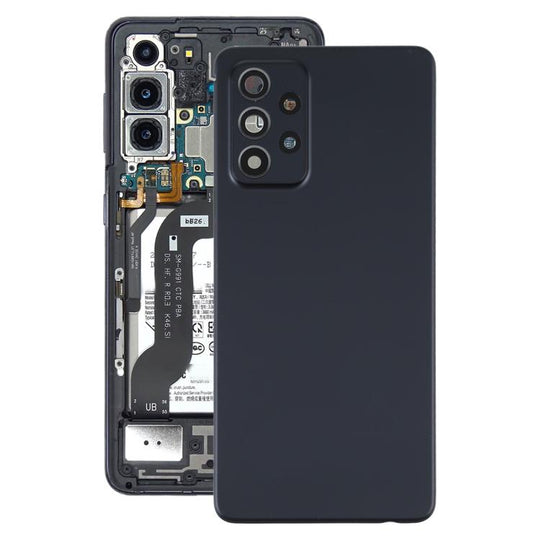 For Samsung Galaxy A52 5G / A52 4G Battery Back Cover with Camera Lens Frame (Black)