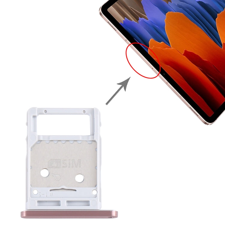 For Samsung Galaxy Tab S7 SM-T870/T875 SIM Card Tray + Micro SD Card Tray (Pink) - Card Tray by buy2fix | Online Shopping UK | buy2fix