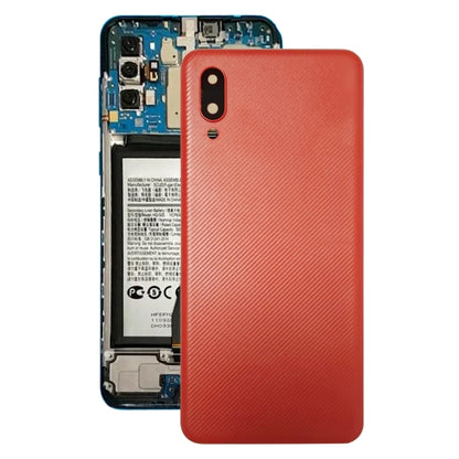 For Samsung Galaxy A02 Battery Back Cover with Camera Lens Cover (Red) - Back Cover by buy2fix | Online Shopping UK | buy2fix