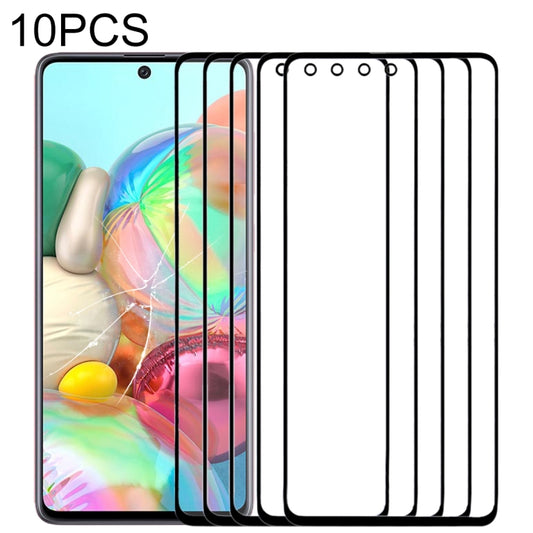 For Samsung Galaxy A71 10pcs Front Screen Outer Glass Lens (Black) - Outer Glass Lens by buy2fix | Online Shopping UK | buy2fix