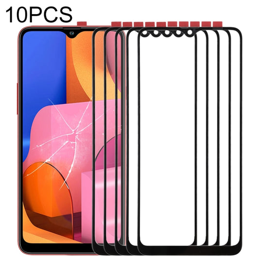 For Samsung Galaxy A20s 10pcs Front Screen Outer Glass Lens (Black) - Outer Glass Lens by buy2fix | Online Shopping UK | buy2fix