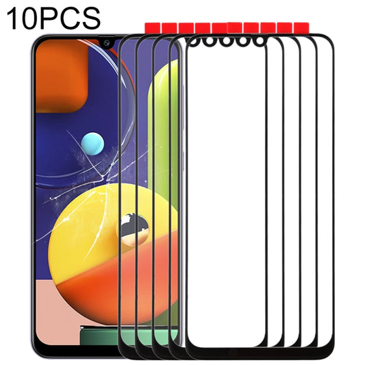 For Samsung Galaxy A50s 10pcs Front Screen Outer Glass Lens (Black) - Outer Glass Lens by buy2fix | Online Shopping UK | buy2fix