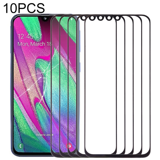 For Samsung Galaxy A40 10pcs Front Screen Outer Glass Lens (Black) - Outer Glass Lens by buy2fix | Online Shopping UK | buy2fix