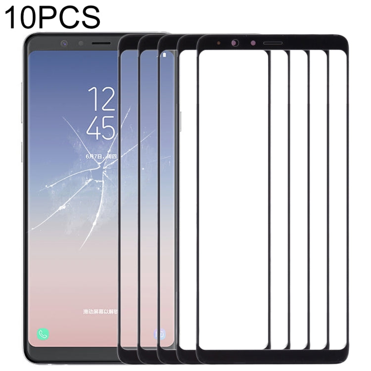 For Samsung Galaxy A8 Star / A9 Star 10pcs Front Screen Outer Glass Lens (Black) - Outer Glass Lens by buy2fix | Online Shopping UK | buy2fix