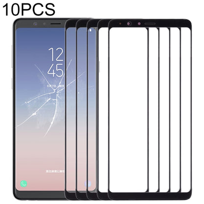 For Samsung Galaxy A8 Star / A9 Star 10pcs Front Screen Outer Glass Lens (Black) - Outer Glass Lens by buy2fix | Online Shopping UK | buy2fix